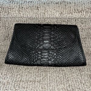 Abas clutch - black alligator - new without tags